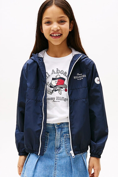 Kız Çocuk Th Kapüşonlu Rüzgarlık - Lacivert 