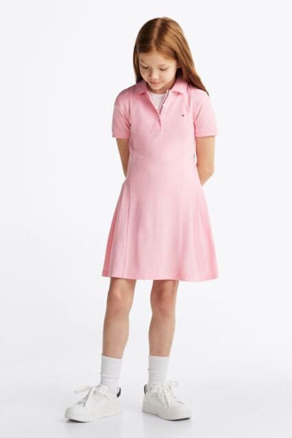Kız Çocuk Th Pleated Polo Elbise - Pembe 