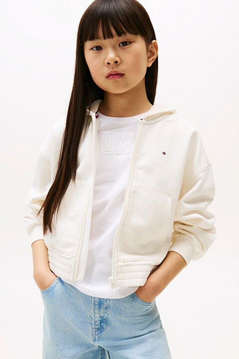 Kız Çocuk TOMMY PUFF PRINT ZIP THRU HOODIE Sweatshirts 