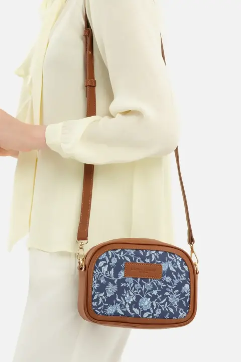 Kadın Omuz Çantası - Taba / Lacivert 