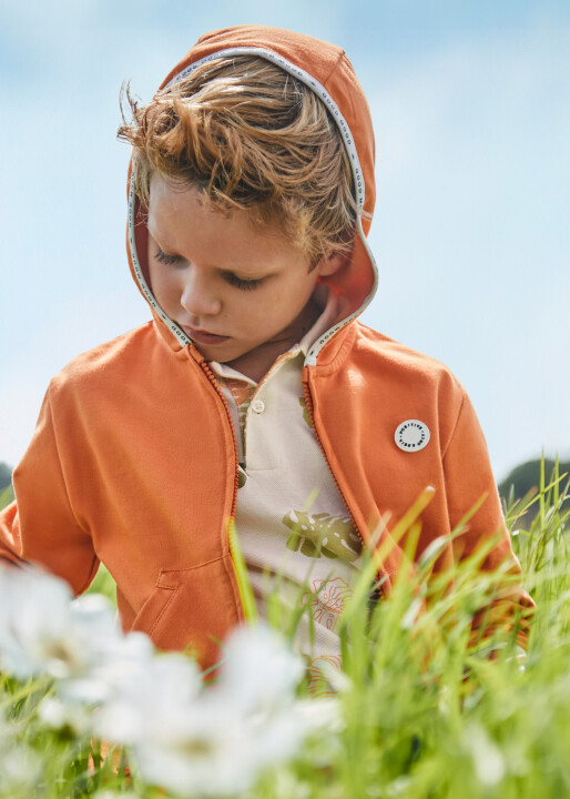 Erkek Çocuk Fermuarlı Kapüşonlu Sweatshirt 