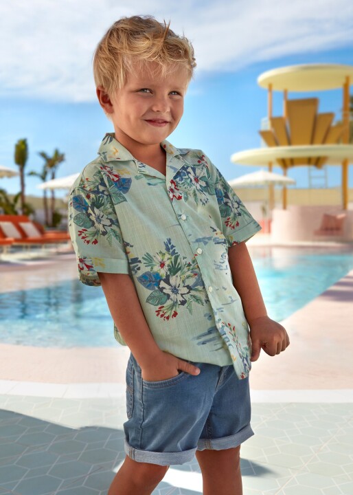 Erkek Çocuk Kot Şort-Koyu Mavi 