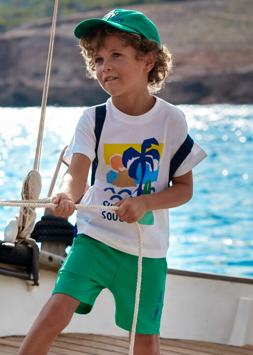 Erkek Çocuk Tişört Şort Takım-Yeşil 