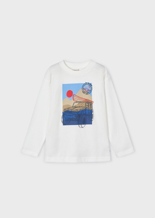 Erkek Çocuk Uzun Kollu Tişört-Krem 