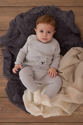 Bebek Triko 2Li Takım-Gri 