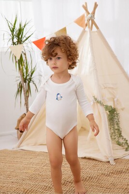 Erkek Bebek 2Li Uzun Kollu Body-Mavi-Beyaz 