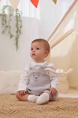 Kız Bebek Elbise Set-Gri 