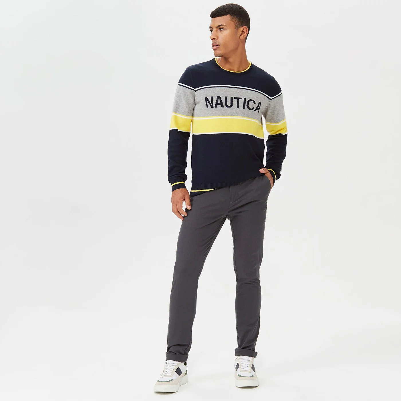 Erkek Slım Fıt Chıno Pantolon-Lacivert 