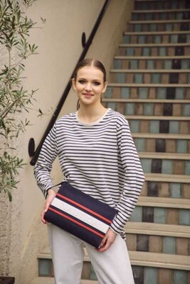 Portföy Çanta-Cn3046T-Lacivert-Beyaz-Kırmızı 