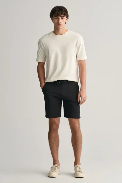 Erkek Gant Regular Fit Logolu Şort - Siyah 