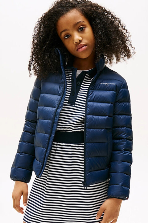 Unisex Çocuk Dik Yaka Hafif Şişme Mont - Lacivert 