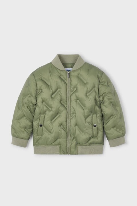 Unisex Çocuk Normal Kalıp Kapitone Dolgulu Bomber Ceket - Yeşil 