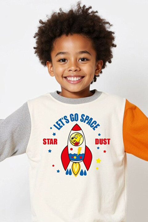 Unisex Çocuk Sweatshirt - Turuncu 