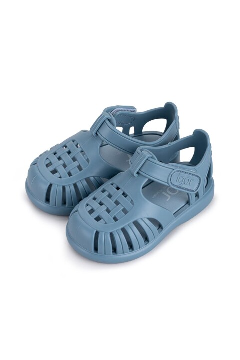 Unisex Çocuk Tobby Solid Cırt Cırtlı Sandalet - Mavi 