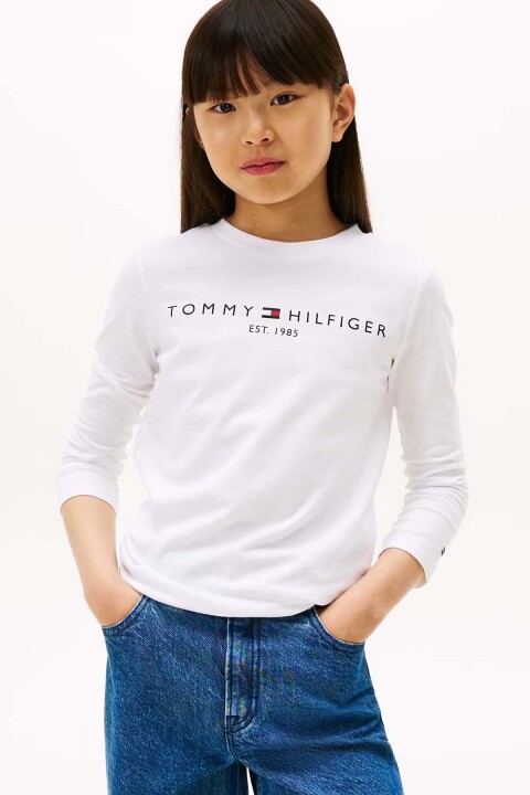 Unisex Çocuk U Essential Tee L/S T-Shirt - Beyaz 