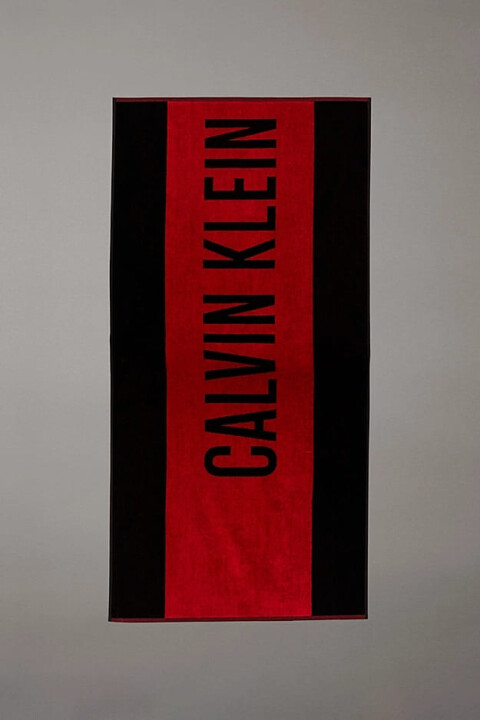 Unisex Plaj Havlusu - Siyah/Kırmızı 