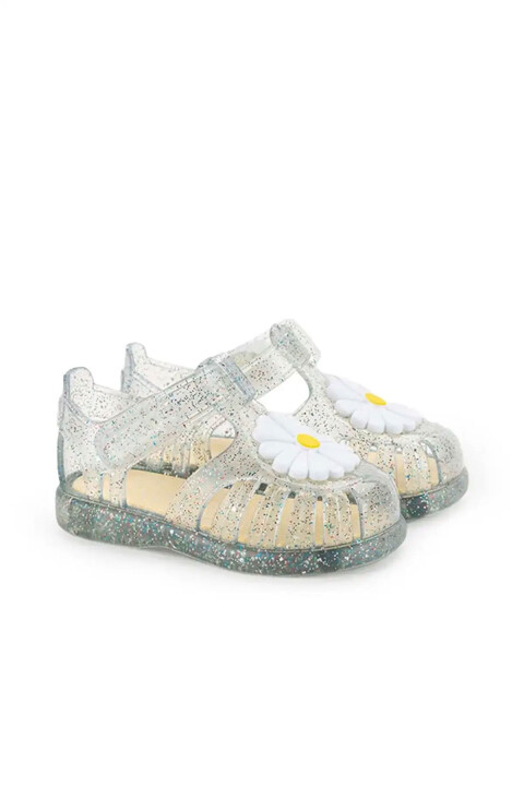 Unisex S10322 Tobby Gloss Flor Çocuk Sandalet - Beyaz 